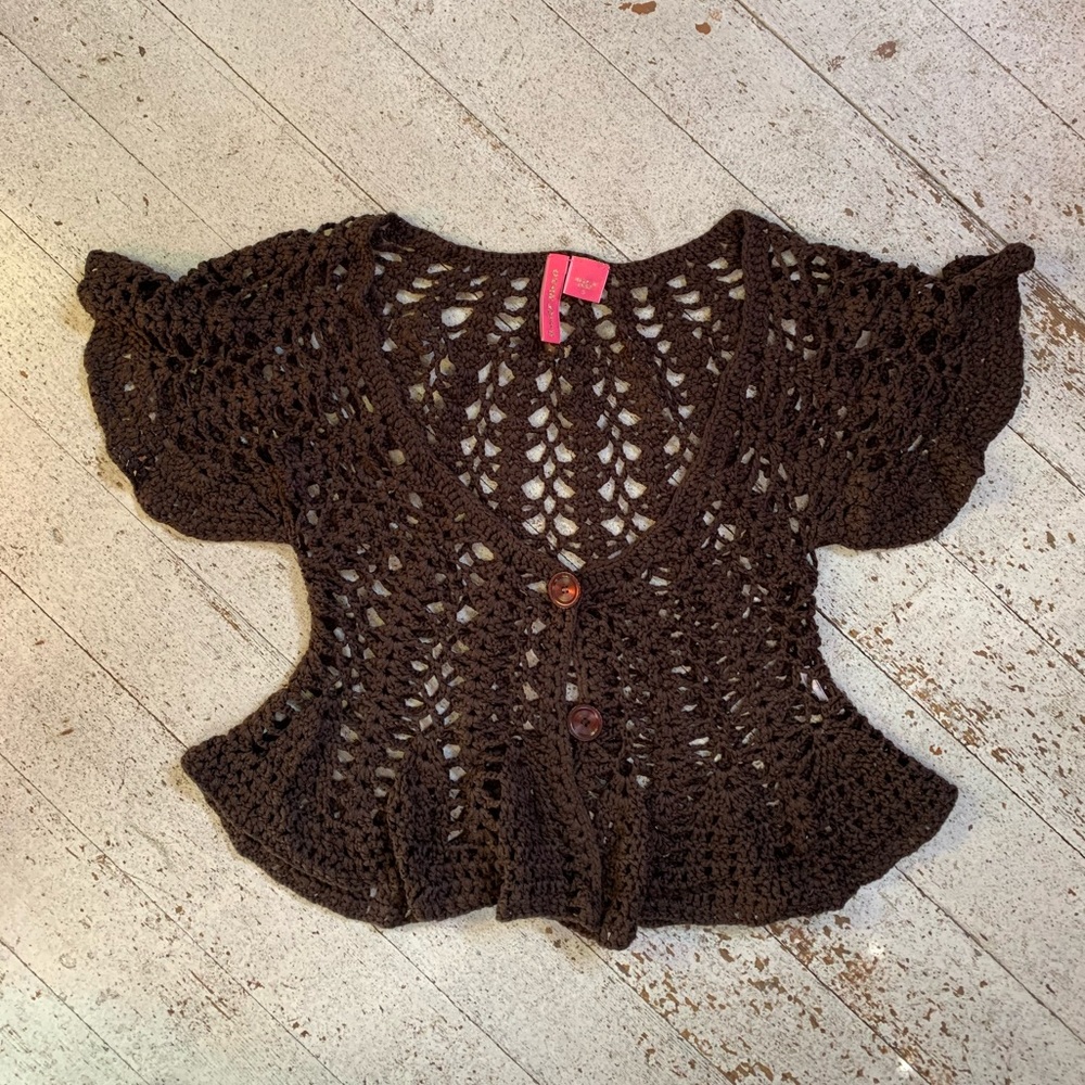 Brown crochet cardigan